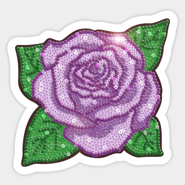 Purple Sequin Rose Sticker by Annelie